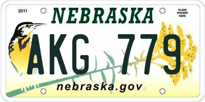 NE license plate AKG779