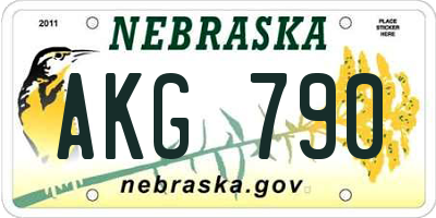 NE license plate AKG790