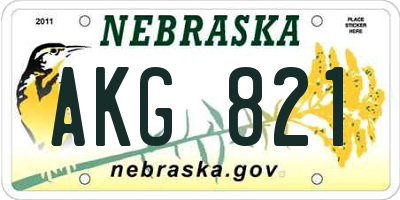 NE license plate AKG821