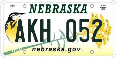 NE license plate AKH052