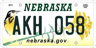NE license plate AKH058