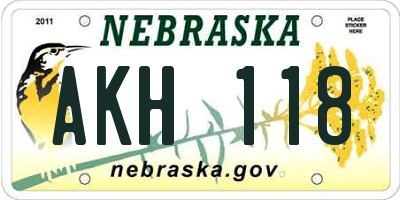 NE license plate AKH118