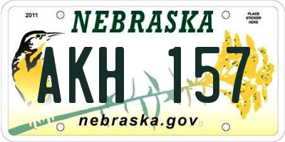 NE license plate AKH157
