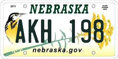 NE license plate AKH198