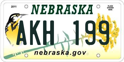 NE license plate AKH199