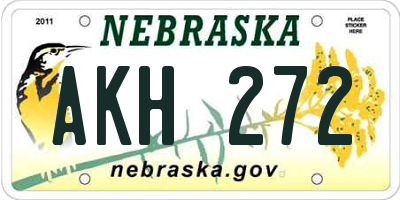 NE license plate AKH272