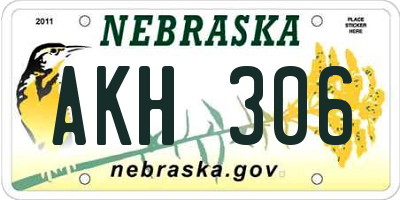 NE license plate AKH306