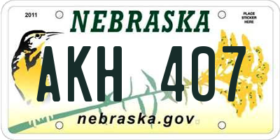 NE license plate AKH407