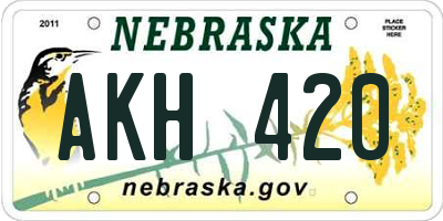 NE license plate AKH420