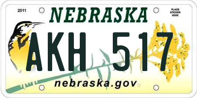 NE license plate AKH517