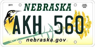 NE license plate AKH560