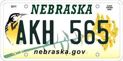 NE license plate AKH565