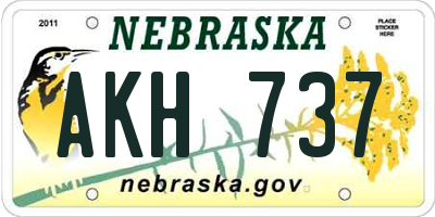NE license plate AKH737