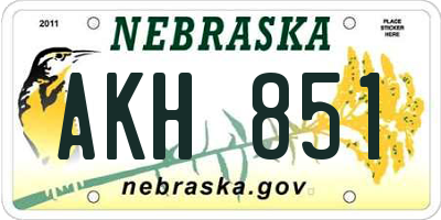 NE license plate AKH851
