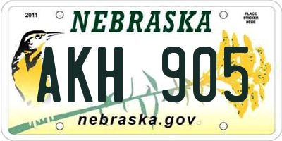 NE license plate AKH905