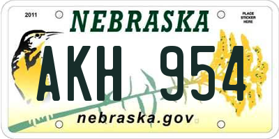NE license plate AKH954