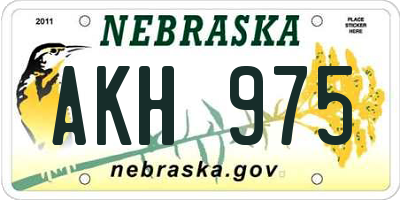 NE license plate AKH975