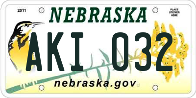 NE license plate AKI032