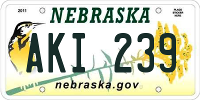 NE license plate AKI239