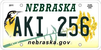 NE license plate AKI256
