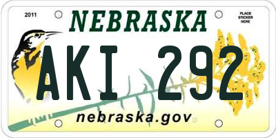 NE license plate AKI292