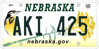 NE license plate AKI425