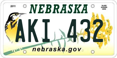 NE license plate AKI432
