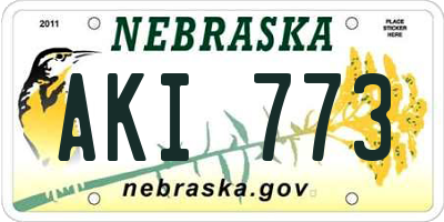 NE license plate AKI773