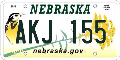 NE license plate AKJ155