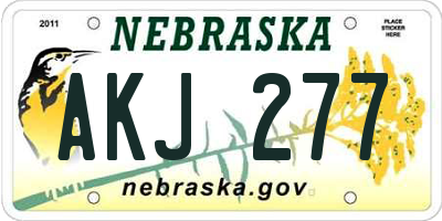 NE license plate AKJ277