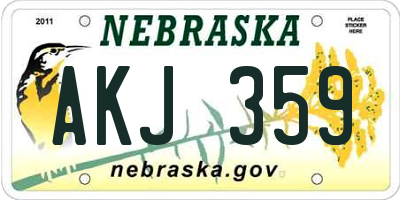 NE license plate AKJ359
