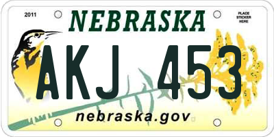 NE license plate AKJ453