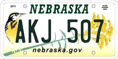 NE license plate AKJ507