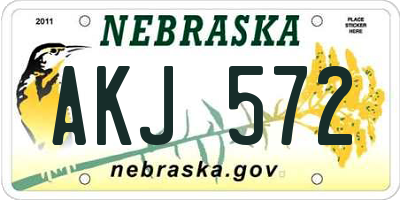 NE license plate AKJ572