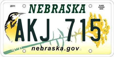 NE license plate AKJ715