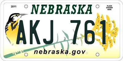 NE license plate AKJ761