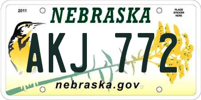 NE license plate AKJ772