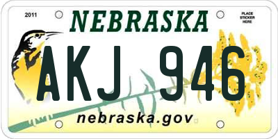 NE license plate AKJ946