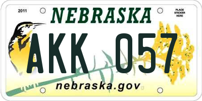 NE license plate AKK057