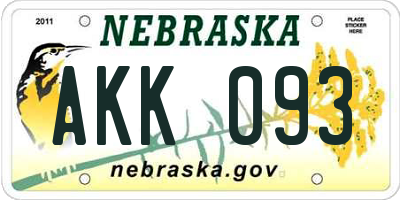 NE license plate AKK093