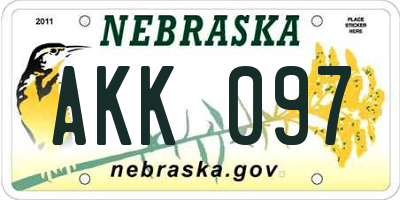 NE license plate AKK097
