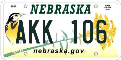 NE license plate AKK106