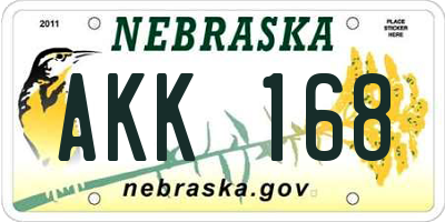 NE license plate AKK168