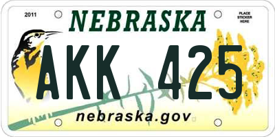 NE license plate AKK425