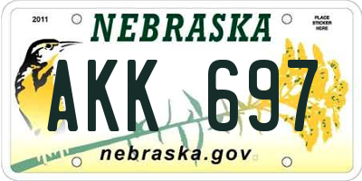 NE license plate AKK697