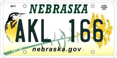 NE license plate AKL166