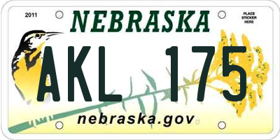 NE license plate AKL175