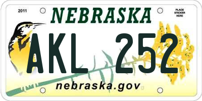 NE license plate AKL252