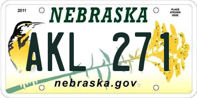 NE license plate AKL271
