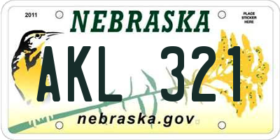 NE license plate AKL321
